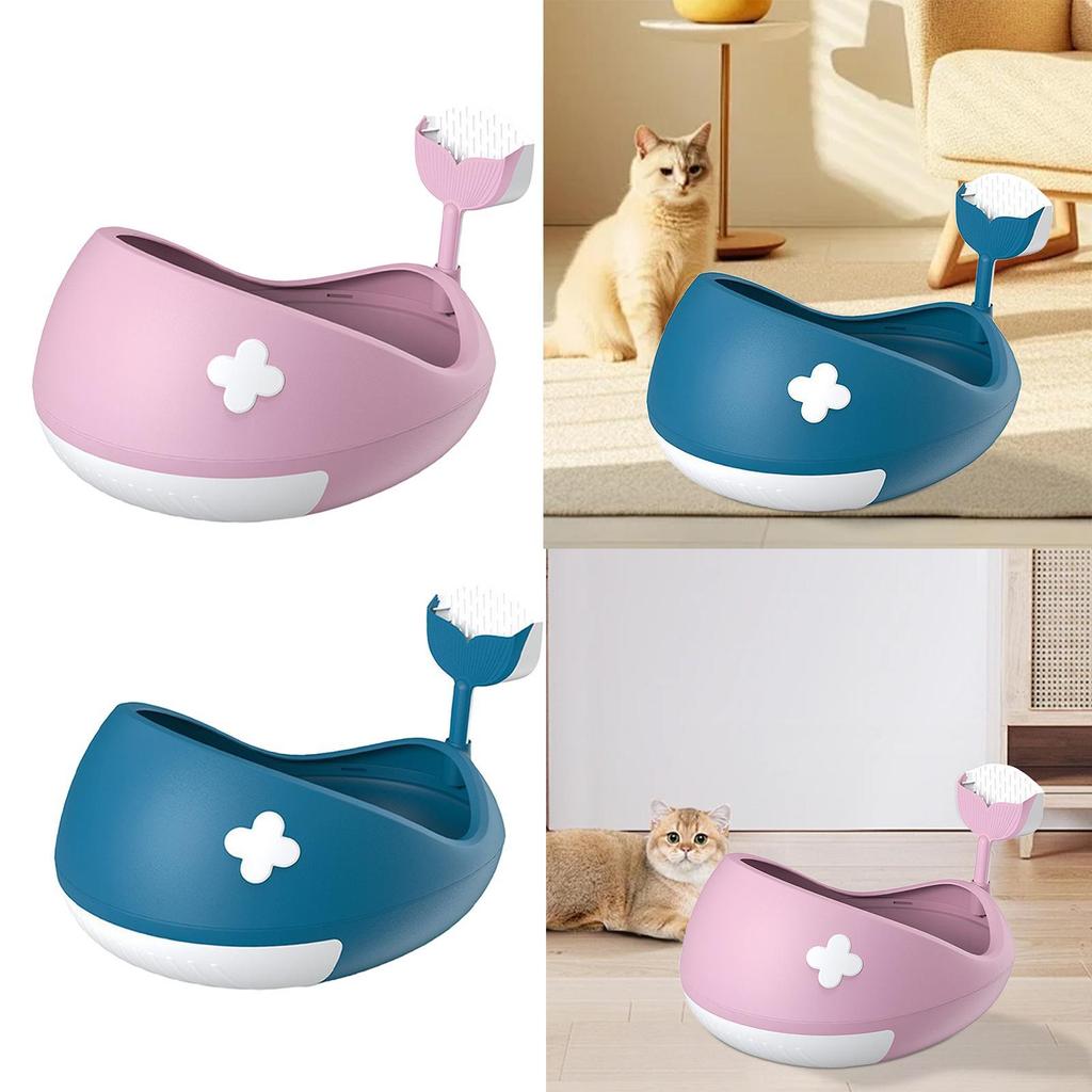 Open Litter Box Cat Sandbox Splashproof Easy To Clean Portable Kitten Potty Toilet Kitty Litter Pan for Indoor Cats Pet Supplies