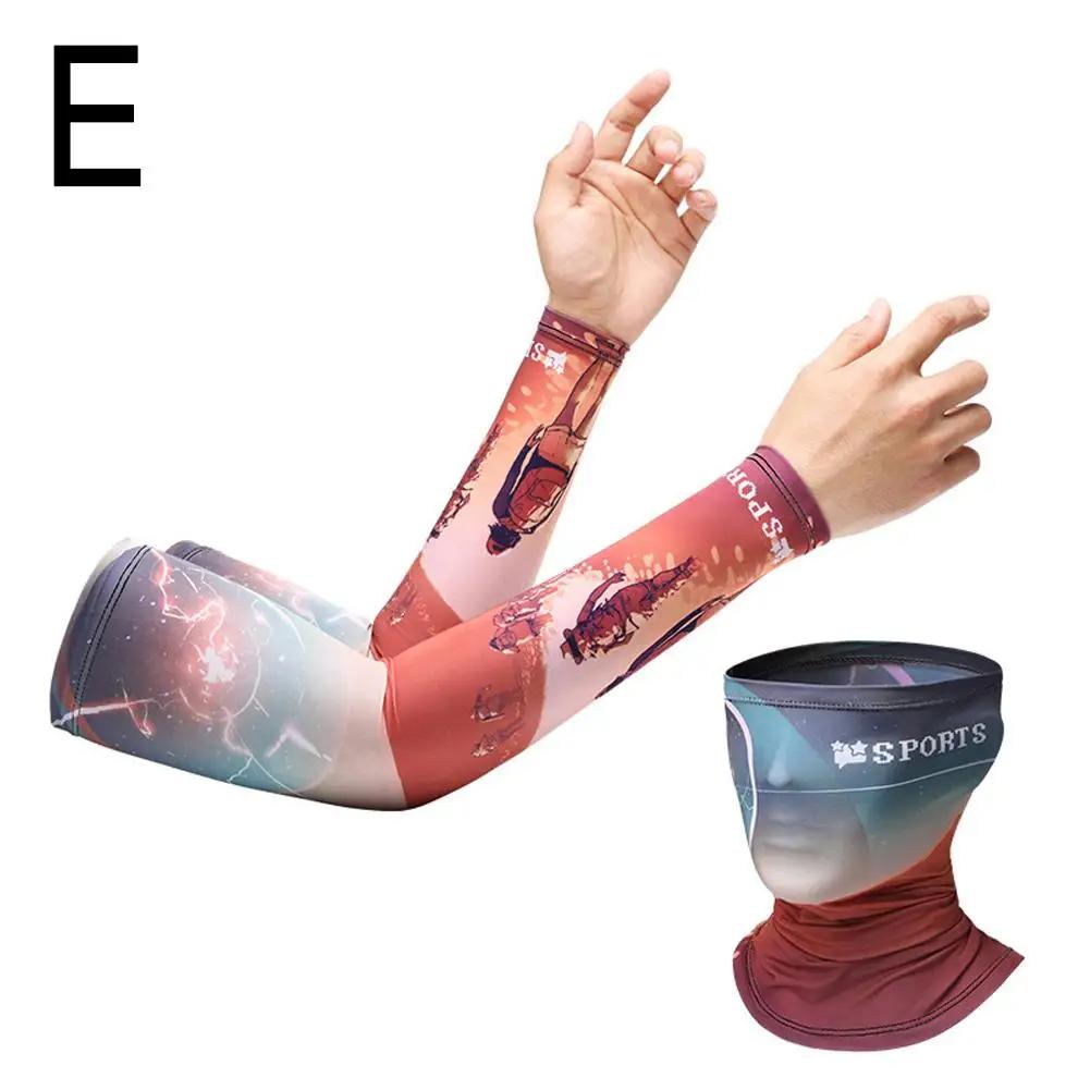 Summer Ice Silk Sleeve Mask Outdoor Activity Fishing Biking Quick-drying Mask Anti-UV Fishing Sleeves Breathable Sun Protection J8N8