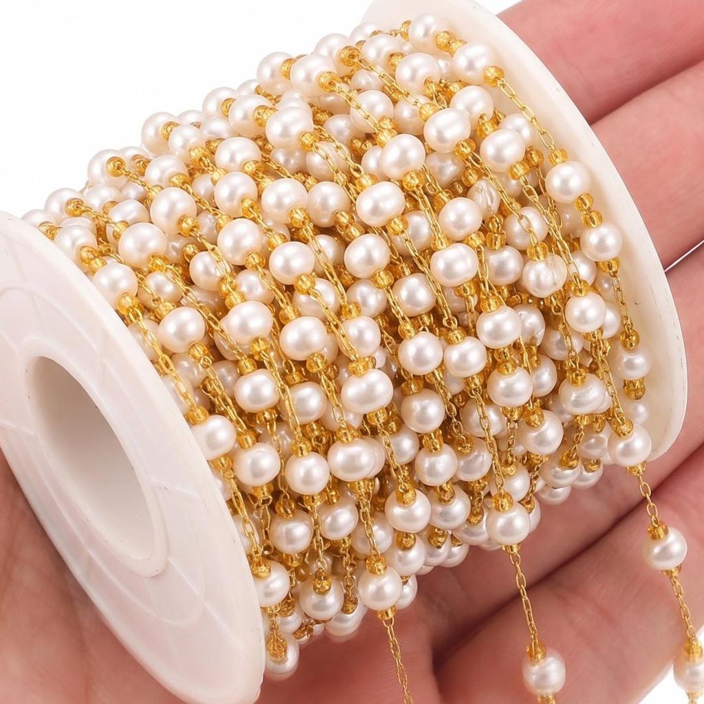 DIY Jewelry Accessories: Stainless Steel & Faux Pearl Chains for Headwear, Hairpins, Necklaces & Bracelets