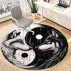 1pc Wolf YinYang Office Round Area Rug, Under Office Chairs Bedroom Living Room Home Decor, Room Deco