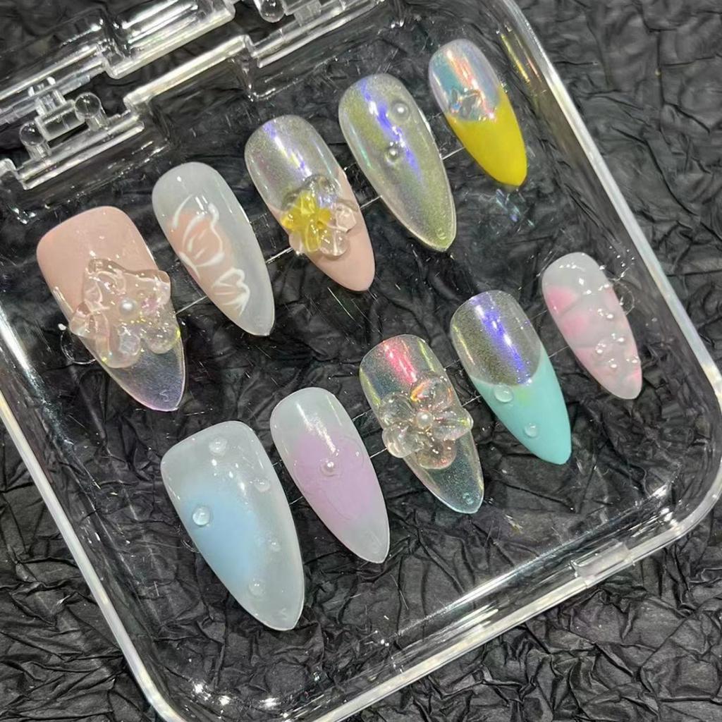 MK272 Artificial Nail Tips 10Pcs/Box 3D Handmade Flower Design For Nail Art Decoration