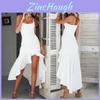 Elegante Dames Mouwloze Ruches Asymmetrisch Cocktail Lange Maxi Zonnejurk Voor de Zomer