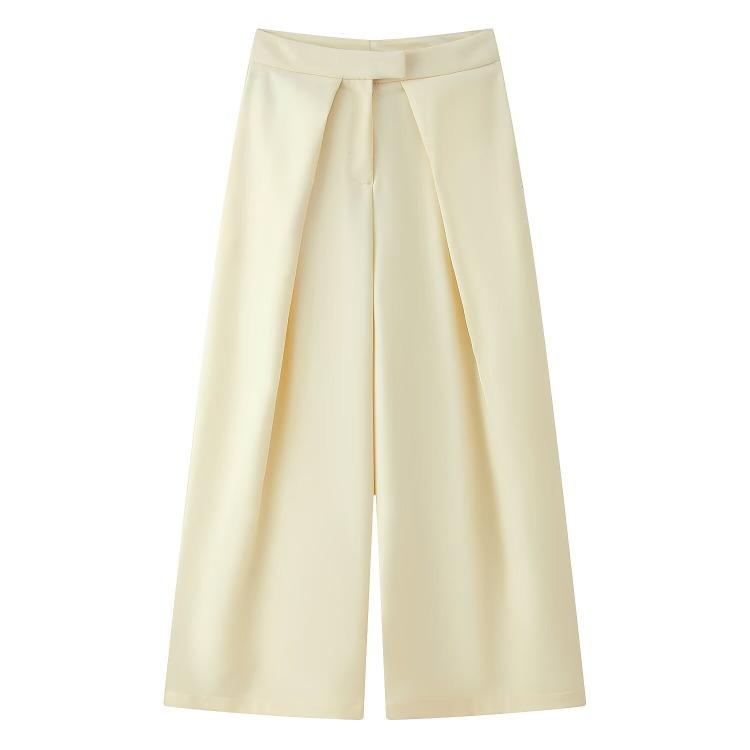 Women's Fashion Versatile Pleated High-Waisted Casual Trousers