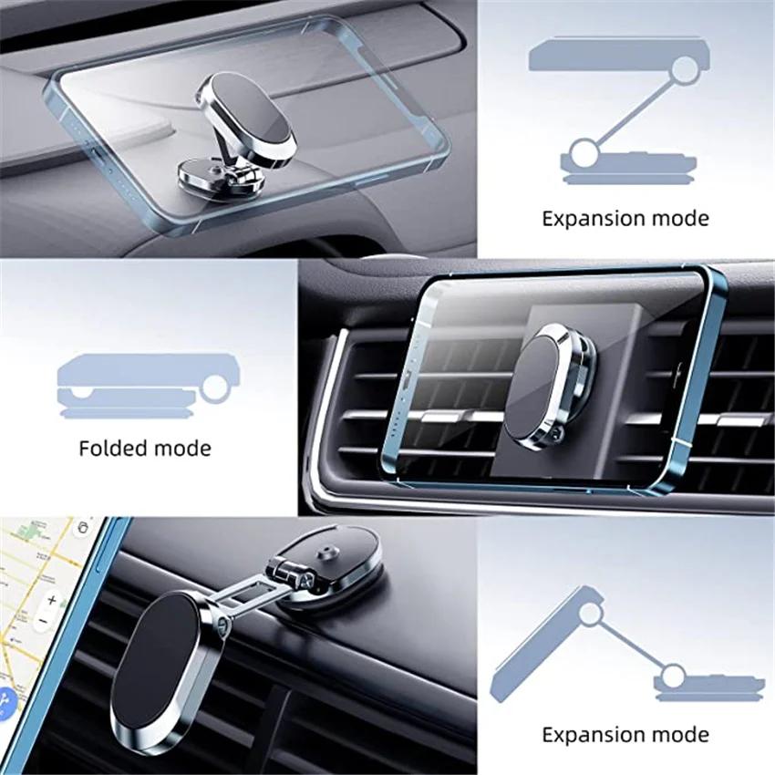 Magnetic Auto Phone Mount Magnet Mount Mobile Cell Phone Stand Gps Support Fit For Iphone14 13 12 Xiaomi Huawei Samsung S21 S20