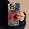 Chat Planète Épissage à Carreaux Convient pour Coque de Téléphone Portable Iphone17 Apple 16 Lanière 14promax Tridimensionnel 13 Dur