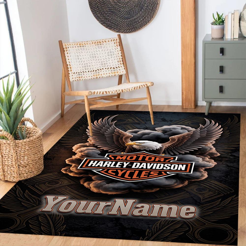 Harley-davidson Motorcycles Customize Your Name Floor Mat Perfect for Outdoor Dining Room Entryway Kitchen Antislip Carpet Anime Office Decor