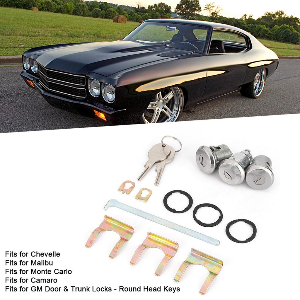 Cutlass Lock Set Door Trunk Key Kit 654394765282 Replacement Fits for Chevelle