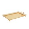 Metal Iron Food Serving Tray with Handles for Home Party Elegant Retro Style Aureate