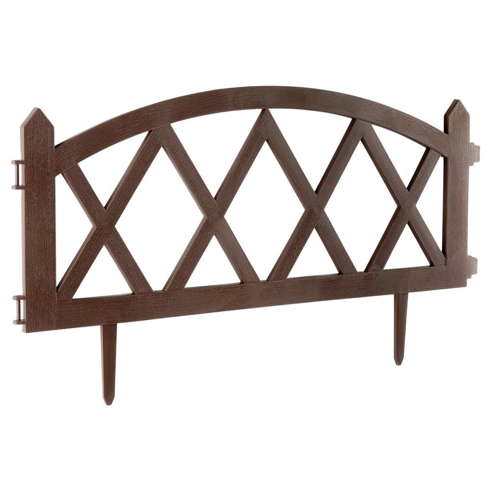 8X Płotek Ogrodowy Brązowy Border Palisada Obrzeże Trawnika Grządki 456 Cm
