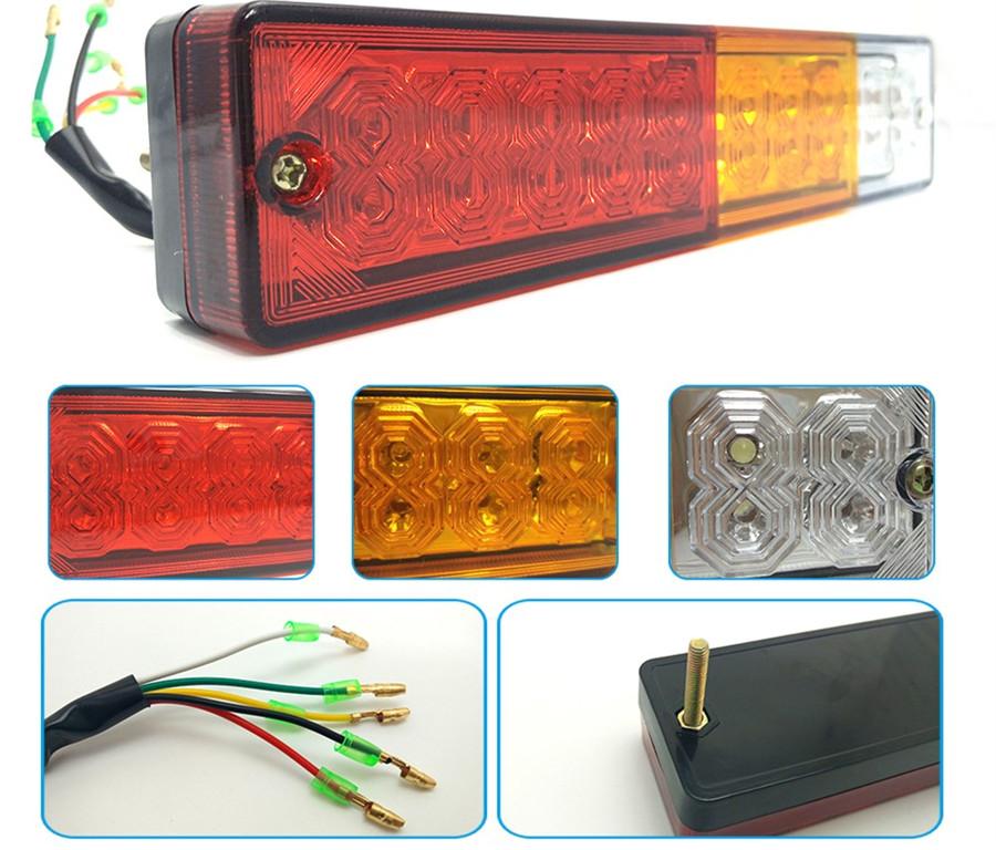 Waterproof 3 Colors 20 LED Truck Taillight Stop Brake Turn Signal Light Lamp 12V