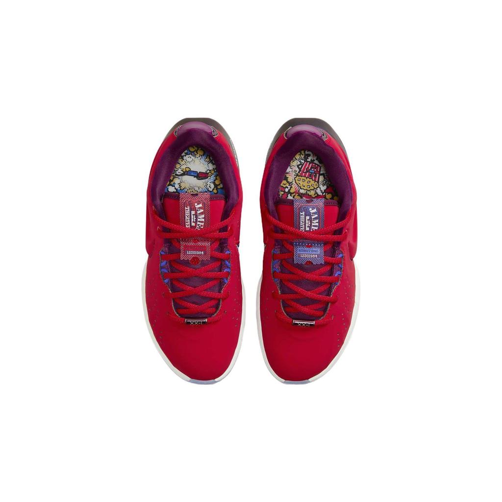 Nike LeBron 21 James Theater Track Red Ivory Bordeaux Blue Joy Grade School Basketball Shoes FN4305-600