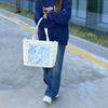 Large Capacity Bag for Women New Bow Tie Transparent Cute Sweet Commuter Shoulder Tote Bag