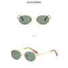 Women's glasses, new fashionable oval metal sunglasses, men's and women's outdoor sunglasses