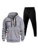 Multi-Zipper Men's Loose Fit Sweatshirt, Sweatpants, Pullover Hoodie with Pockets