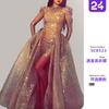 New Women's Clothing Sarjin Pendulum Sexy Long Dress Slit Banquet Evening Dress New