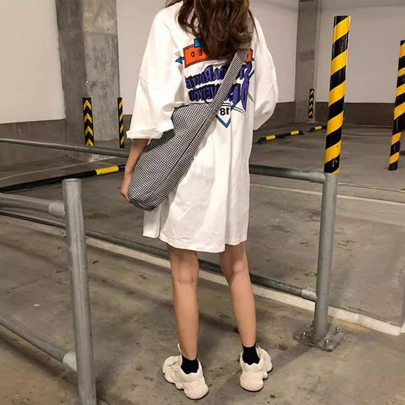 Plus-Size Women's Short-Sleeve T-Shirt 2024 New Summer Versatile Loose Mid-Length Top Trendy Ins Style