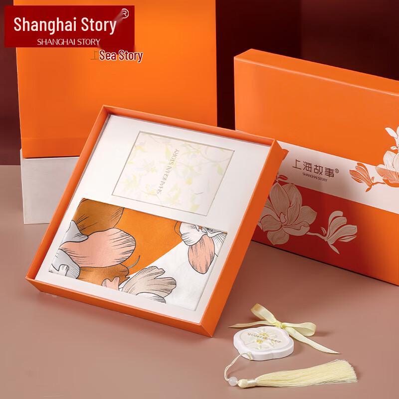 Shanghai Story 100% Morušové hedvábí Čtvercový šátek pro ženy