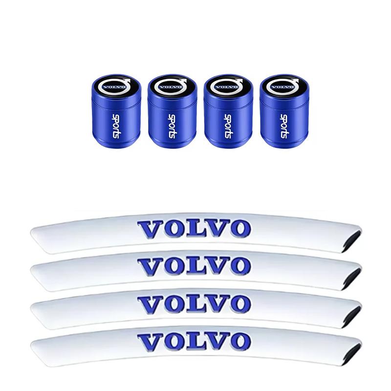 Car Tire Valve Cap Wheel Hub Sticker Tire Rim Decorative Sticker Suitable for Volvo V60 V40 Xc90 Xc40 S60 Xc60 V70 S90 V90 Xc70