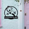 Customizable Metal Wall Art Koala Surname Sign for Home Garden Decor