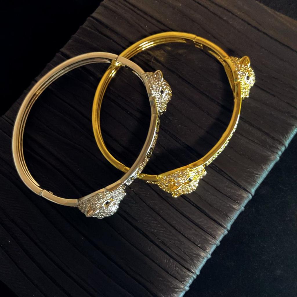New Exquisite Luxury Double Leopard Head Micro-embellished Bracelet Bracelet