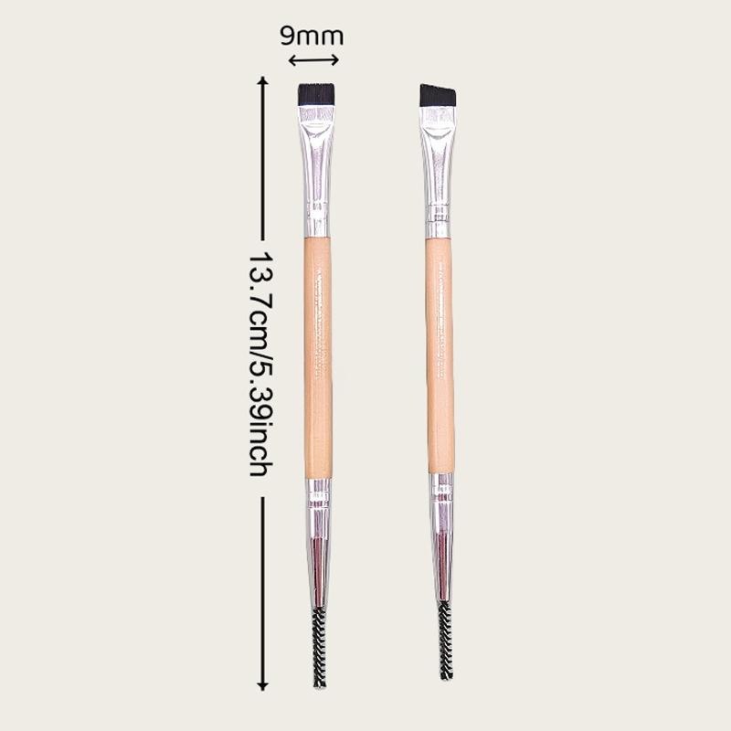 Eyebrow Brush Eyelash Comb Makeup Brushes Dual Ended Flat/Angled Brush Spoolie Brush 2 In 1 Lash Eyebrow Brush Set Makeup Tool