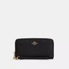 Long Zip Around Wallet Gold Black