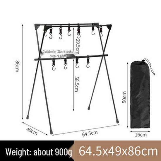 Aluminum Alloy Portable Folding Tripod Storage Rack for Outdoor Camping