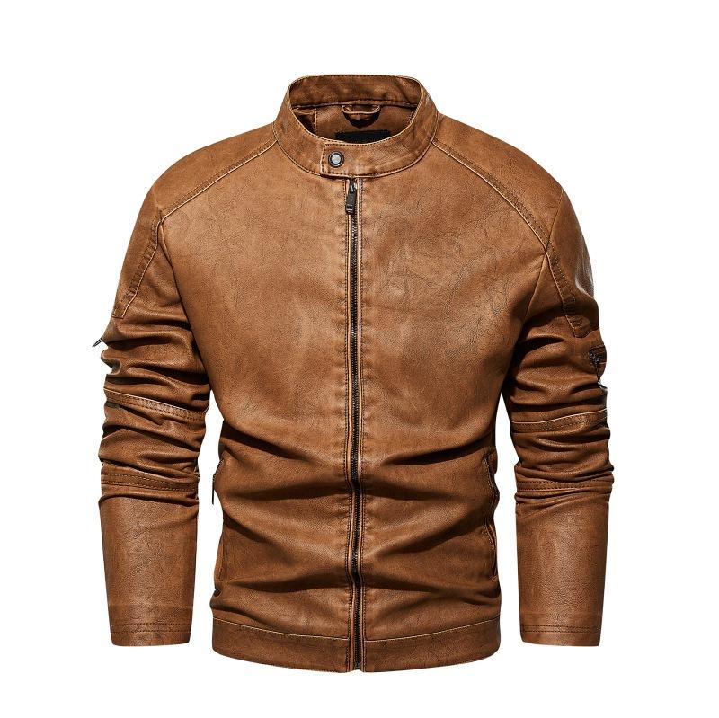 New Wash Four Generations Washed Men's Leather Clothing Boutique Leather Clothing European and American Size