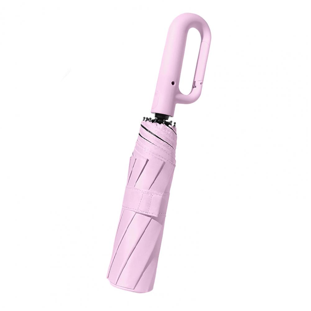 UV Rain Protection Automatic Folding Umbrella Carabiner Handle Windproof 10 Rib Portable Travel Compact Outdoor Gear