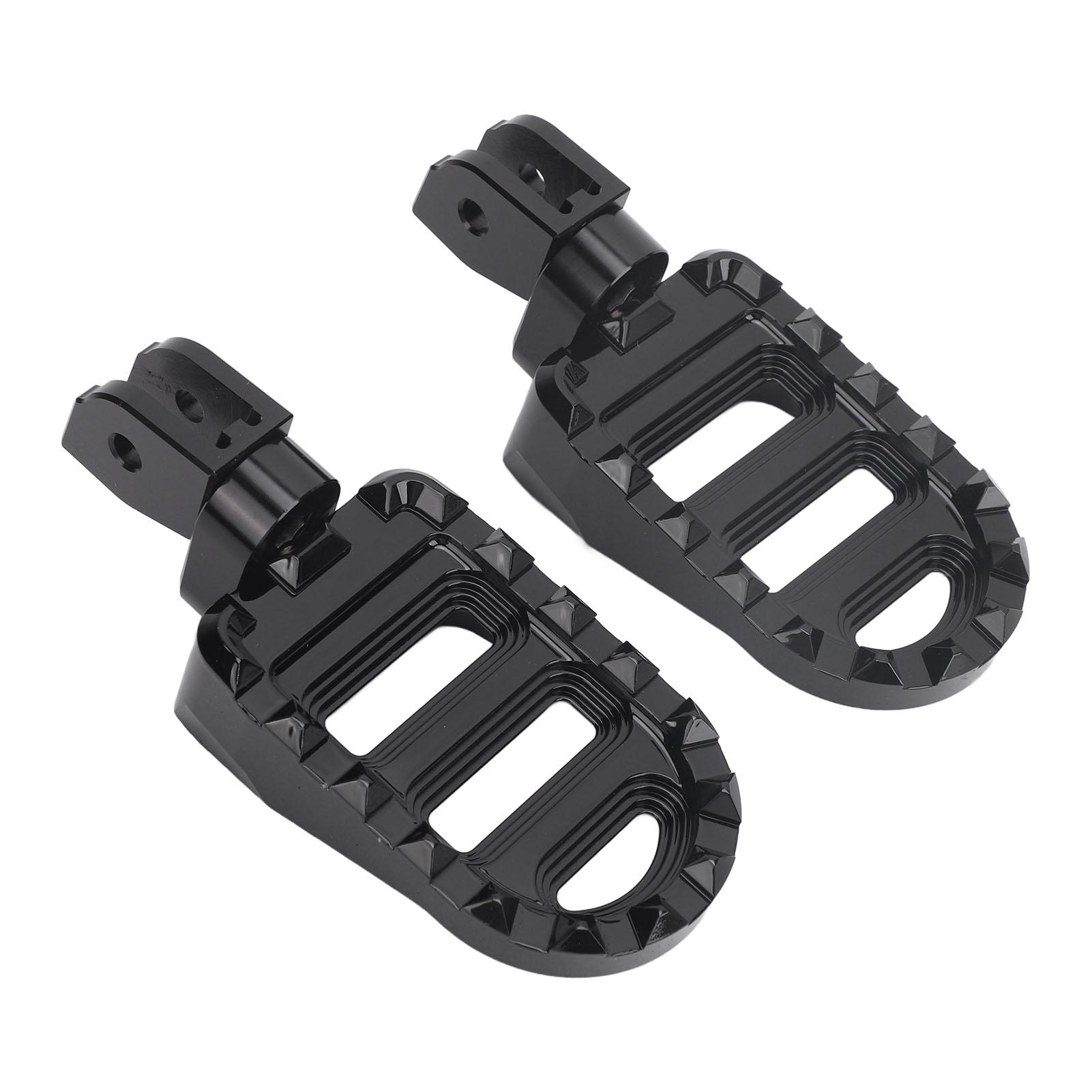 1 Pair Motorcycle Foot Pegs 12 Teeth CNC 6063 Aluminum Alloy Height Adjustable Front Footrests Replacement for Diavel S Black