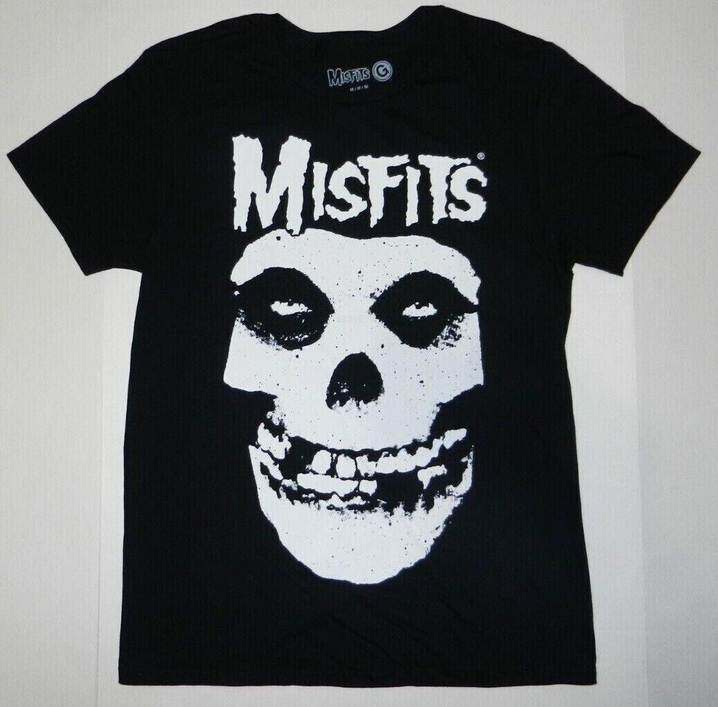 

26 Rock Band Misfits Classic Skull With Logo Black Tee Shirt New Unisex T-Shirt XXXXL