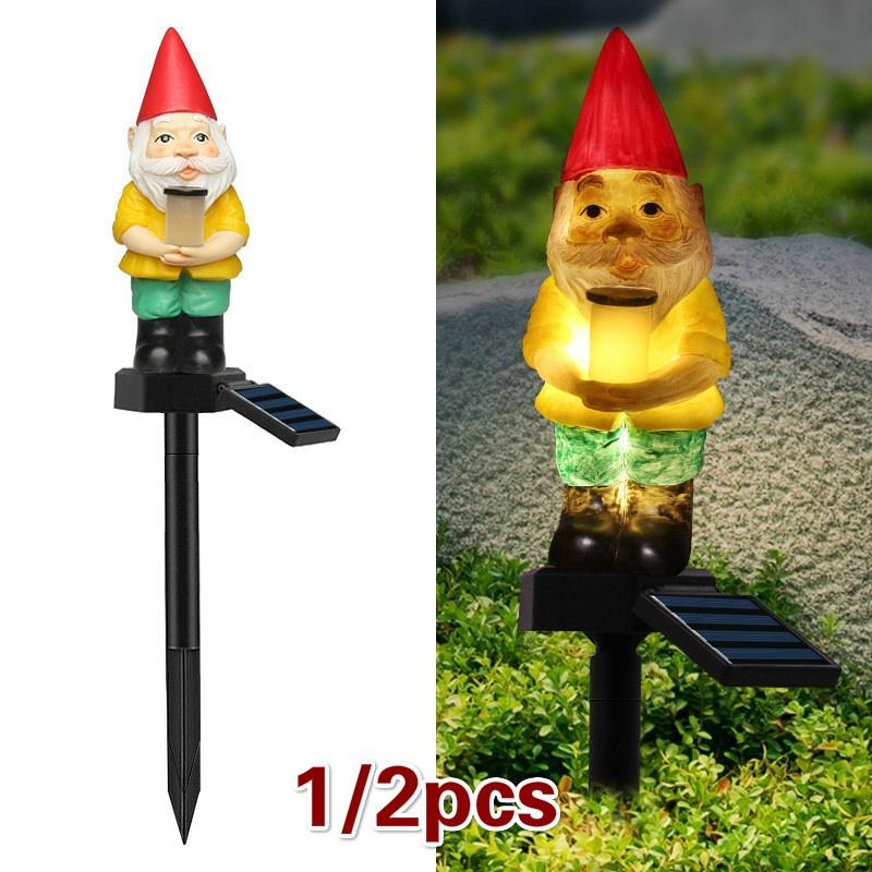 Waterproof Christmas Solar Powered Santa Claus Light Christmas Lawn Decoration Landscape Solar Plug