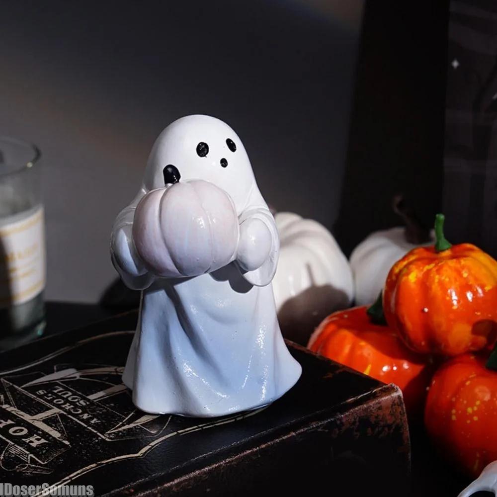 Statuie Dovleac Îmbrățișând Fantomă Statuetă Drăguță de Halloween Statuetă Înfricoșătoare de Halloween Fantomă Dovleac Rășină Mers Pentru Acasă Pentru Temă