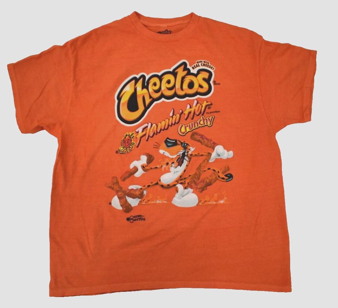 Cheetos Womens Flamin  Hot Crunchy Cheetos Chester Cheetah Shirt New 1X, 2X, 3X XL