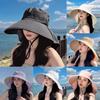 Summer Outdoor Uv Protection Wide Brim Hat For Women With Ponytail Hole Fashion Sun Hat