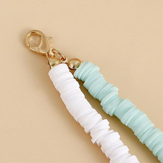 Boho Layered Turquoise Necklaces Women Soft Pottery Devil's Eye Necklaces Wear Colorful Necklace Statement Jewelry for Party Beach Summer