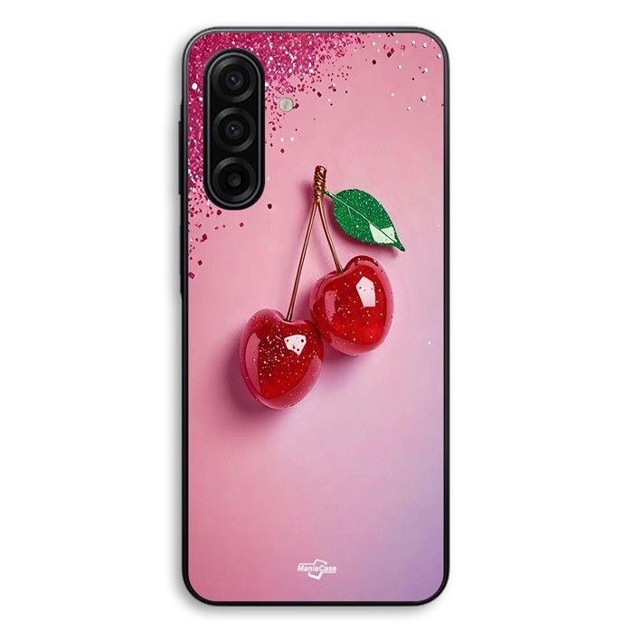 Coque de téléphone - MANIACASE - Samsung Galaxy A17 - Cerise brillante - Silicone TPU - Souple