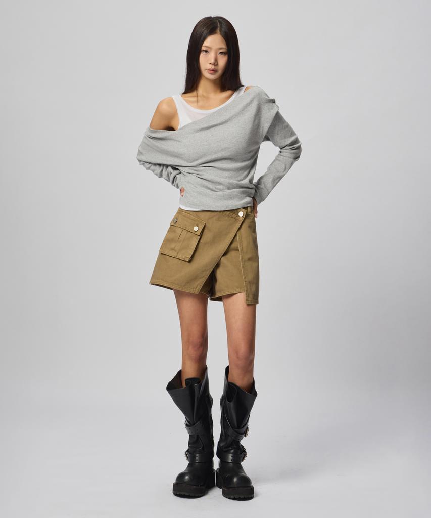 Beodeonteu Garment Dyed Multi-Pocket Layered Shorts [Beige]