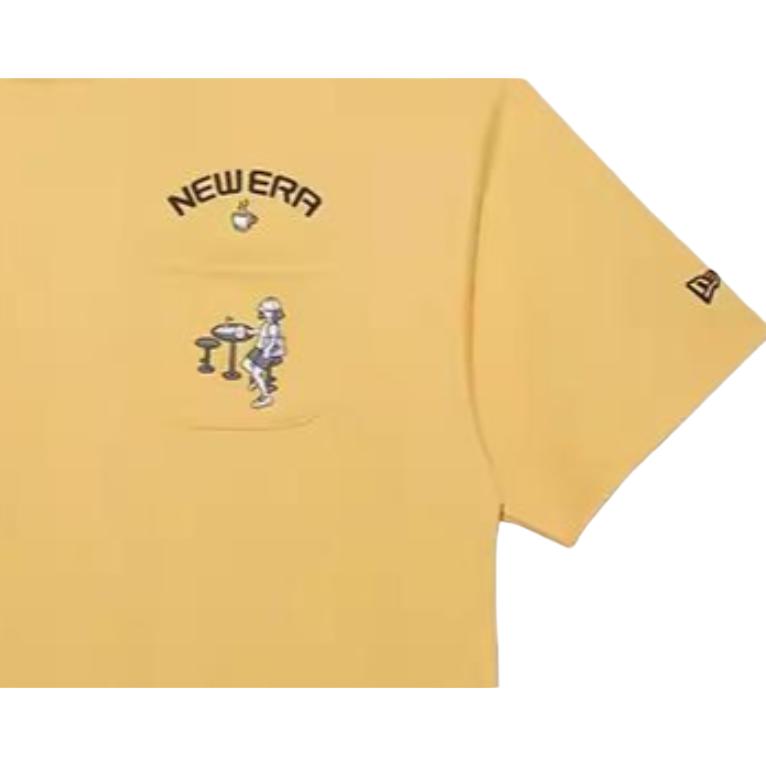 New Era Crew Neck Pocket Detail Short Sleeve T-Shirt Unisex Tops Yellow 13789174