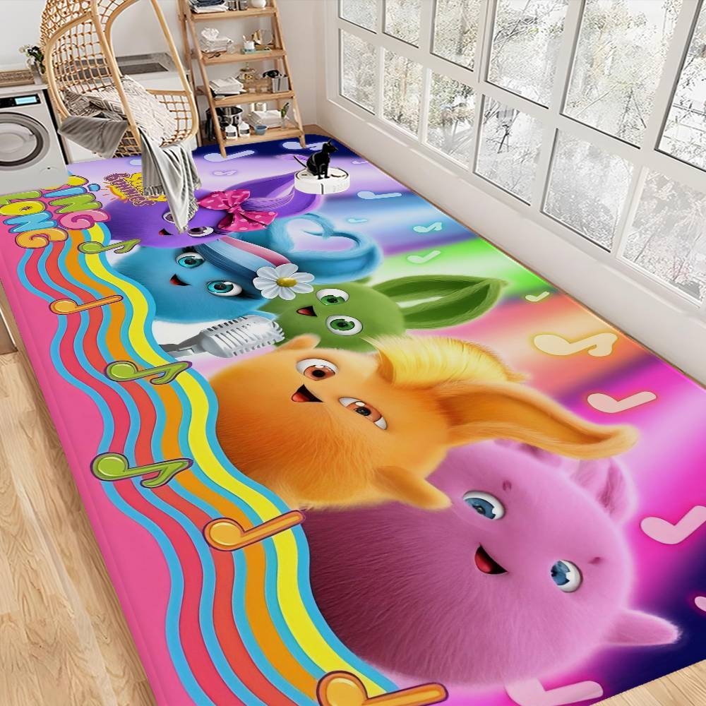 Sunny B-bunnies Floor Mat Non-Slip Laundry Room Mat Laundry Decor Balcony Child Living Room Bedside Mats