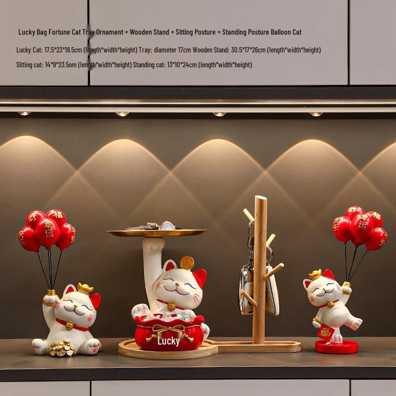 Cat Figurine - Perfect for Home Entry, Living Room, Wine Cabinet, or Shoe Cabinet Decoration; Ideal Housewarming Gift
