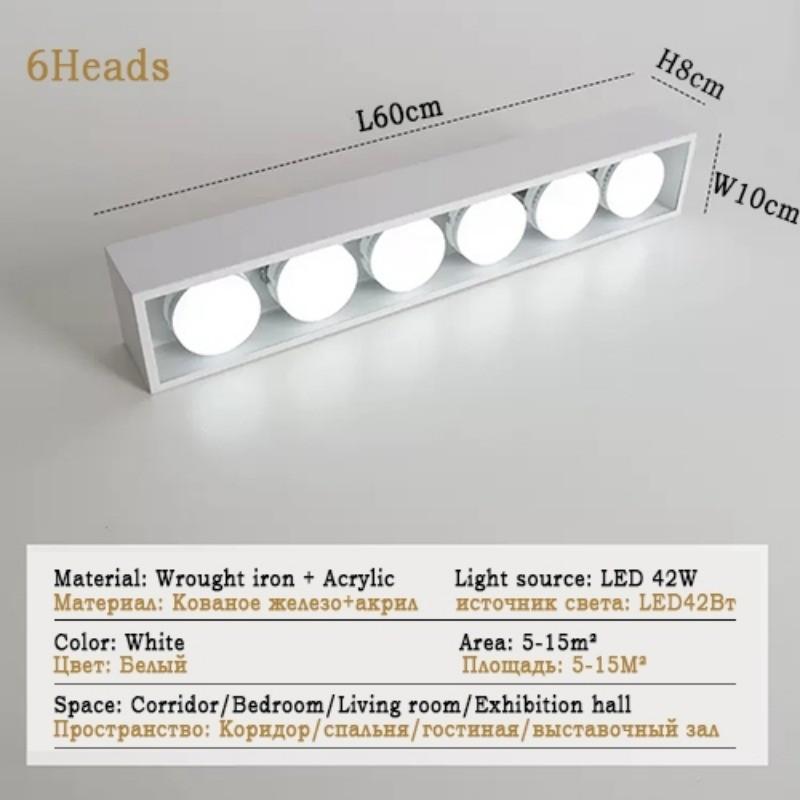 Spotlight Wohnzimmer Minimalistische Lange Streifen Flurlampe Verstellbarer Beleuchtungswinkel LED Deckenleuchten Modernes Decken-Downlight