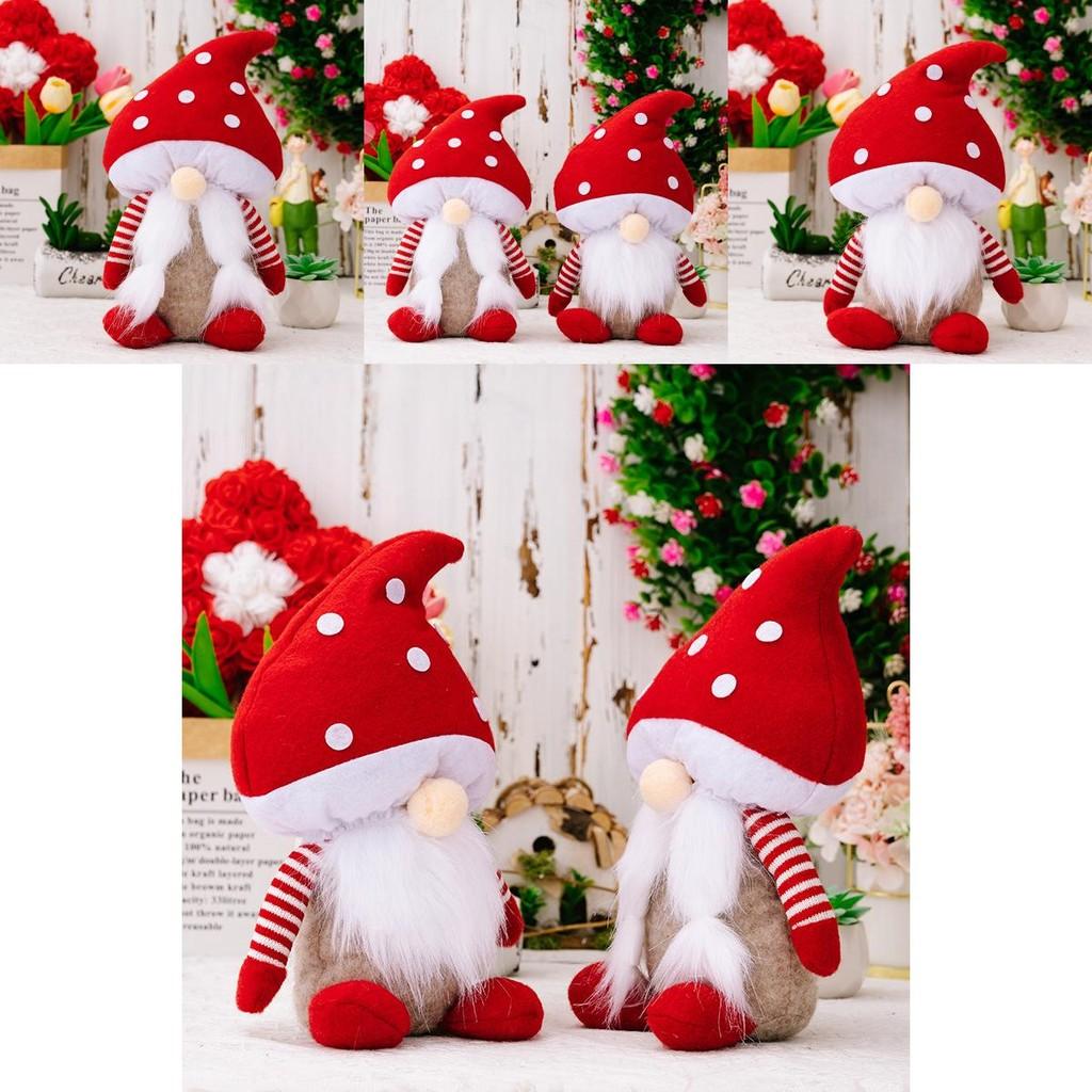 Cute Round Dot Red Hat Plush Doll With Mushroom Head For Cozy Living Spaces
