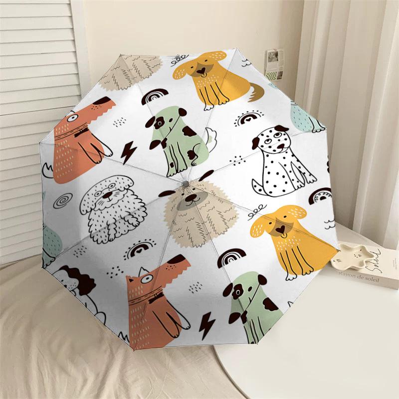 

1PC Dog Pattern Umbrella-8-Rib Reinforced, Automatic Open, Lightweight & Durable, Cute Fashion Accessory for Outdoor-P88