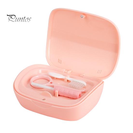 

Двухслойный фиксатор с инструментом для снятия зеркала, удобный ящик для хранения зубных протезов, выравнивателей, брекетов розовый