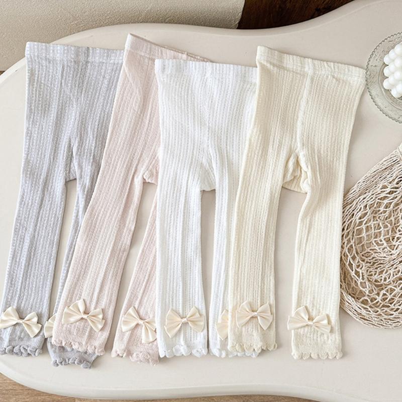 Solid Color Girls Leggings Infants Baby Bottoming Pants 2025 Summer Daughter Child Nine Point Bottoms Kids Tights
