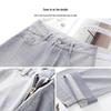 Gray High-Waisted Slimming Petite Wide-Leg Jeans for Women, Nine-Point Length, Perfect for Autumn and Spring 2025