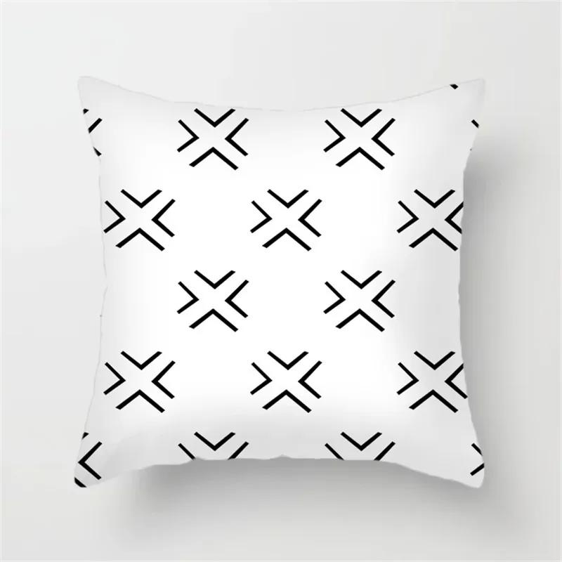 

Office Sofa Car Cushion Cover Cartoon Black and White Simple Line Printing Luxury Home Decoration Pillow Cover 12x12Inch