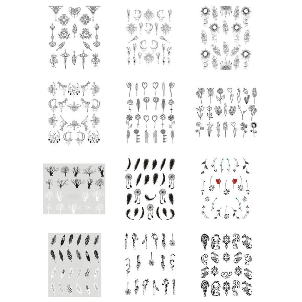 Floral Print Nail Decals Nail Art Decor Gel Polish Animal Sticker Manicure Foils