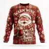 Autumn Winter New Ugly Christmas Long Sleeved T-shirt Santa Claus Pattern Cotton Comfortable Xmas Party T-shirt Top Gift for Men